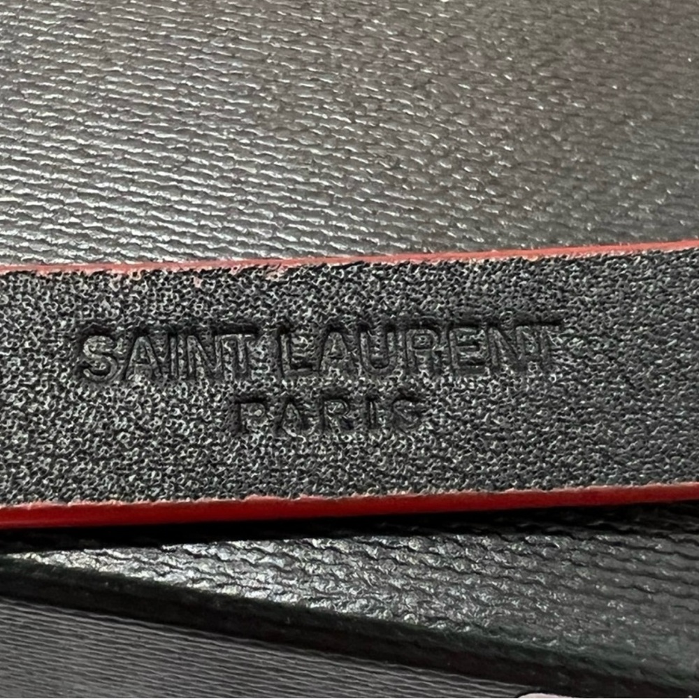 NWT Saint Laurent Gold Tone Red Leather Bracalet - Picture 6 of 14